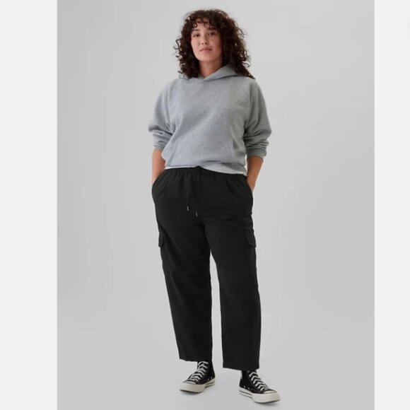 GAP Broken Twill Cargo Mid-Rise Pull-On Pants Black Size XL NWT #522920 RT$80 - Picture 6 of 10